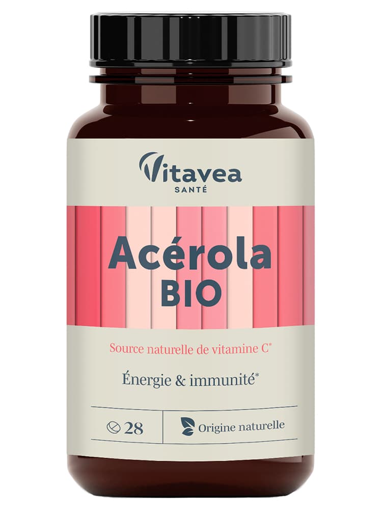 Vitavea Les Essentiels Acérola Bio Énergie et Immunité 28 Comprimés